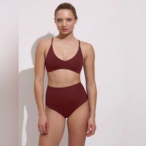 Left On Friday Burgundy High-Waist Bikini